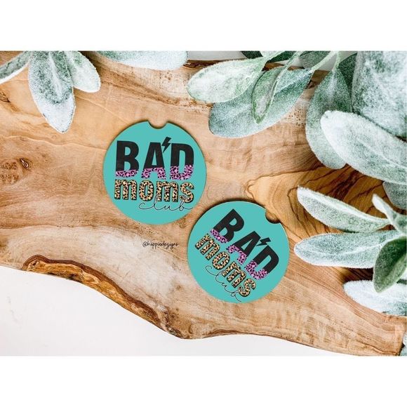 Bad Moms Club Car Coaster Set | Mom Coaster | Mom Car Accessories - Picture 1 of 7